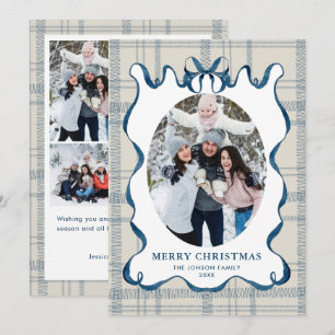 Cartes Pour Fêtes Annuelles Photo funky vintage Noël nœud bleu Coquette5