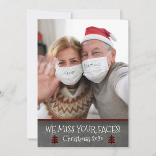 Cartes Pour Fêtes Annuelles Photo Funny Miss Your Faces Covid Noël