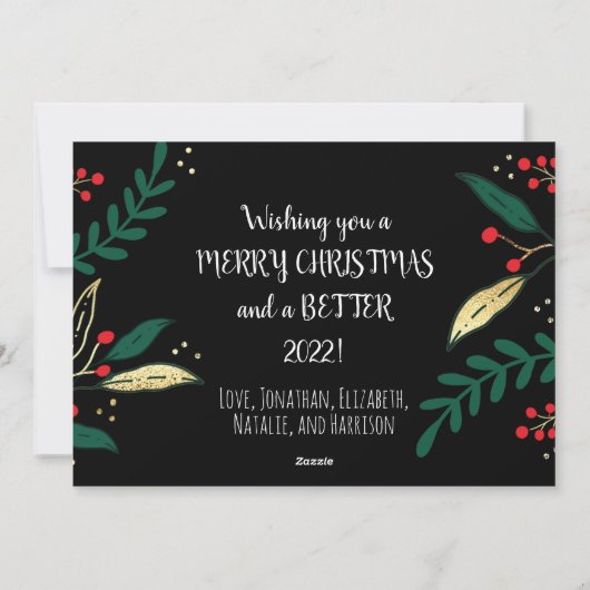 Cartes Pour Fêtes Annuelles Photo Funny Mlle Vos Visages Noël Vert (Dos)