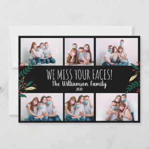 Cartes Pour Fêtes Annuelles Photo Funny Mlle Vos Visages Noël Vert