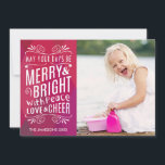 Cartes Pour Fêtes Annuelles Photo géométrique brillante et brillante<br><div class="desc">Bold Joyeux et brillant Carte photo de vacances par Orabella Prints. Veuillez remplacer l'image modèle par une photo de votre choix avant d'acheter. :)</div>
