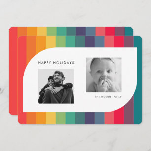 Cartes Pour Fêtes Annuelles Photo géométrique couleur rétro