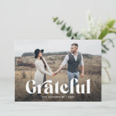 Cartes Pour Fêtes Annuelles Photo Grateful Typography (Debout devant)