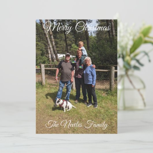 Cartes Pour Fêtes Annuelles Photo Greeting Card Merry Christmas Customize  (Debout devant)