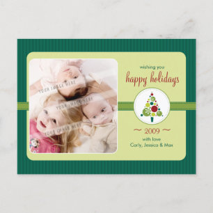 Cartes Pour Fêtes Annuelles PHOTO GREETING POSTCARD :: arbre à spotty moderne 