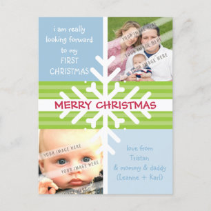 Cartes Pour Fêtes Annuelles PHOTO GREETING POSTCARD :: dissection de flocon de