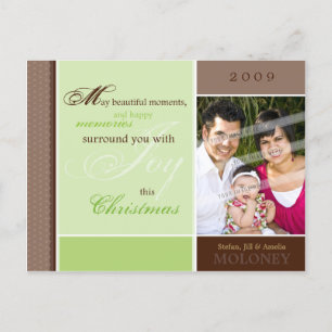 Cartes Pour Fêtes Annuelles PHOTO GREETING POSTCARD :: joie inspirante 3