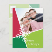 Cartes Pour Fêtes Annuelles PHOTO GREETING POSTCARD :: Moderista snowflake P5 (Devant / Derrière)