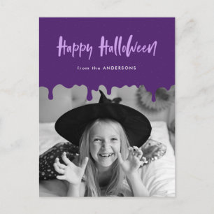 Cartes Pour Fêtes Annuelles Photo Halloween Violet Sang Qui Gicle