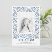 Cartes Pour Fêtes Annuelles Photo Hanoukka moderne Blue Love & Light (Debout devant)