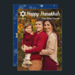 Cartes Pour Fêtes Annuelles Photo Hanoukka simple Elegant Blue Gold Happy<br><div class="desc">Carte simple Elegant Blue Gold Happy Hanoukka Photo Holiday</div>