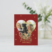 Cartes Pour Fêtes Annuelles Photo Heart Gold Parties scintillant Star Lovely R (Debout devant)