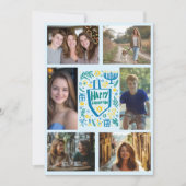 Cartes Pour Fêtes Annuelles PHOTO HEUREUSE HANOUKKA CUSTOM 6 Dessinée À LA MAI (Devant)