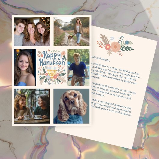 Cartes Pour Fêtes Annuelles PHOTO HEUREUSE HANOUKKA CUSTOM 6 Dessinée À LA MAI