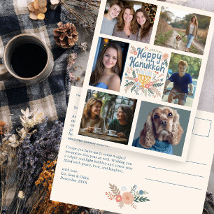 Cartes Pour Fêtes Annuelles PHOTO HEUREUSE HANOUKKA CUSTOM 6 Dessinée À LA MAI