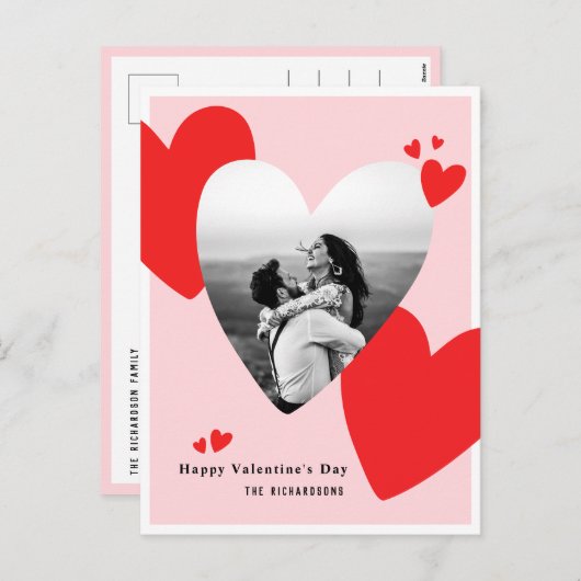 Cartes Pour Fêtes Annuelles Photo Heureuse Sainte-Valentin personnalisée moder (Devant / Derrière)