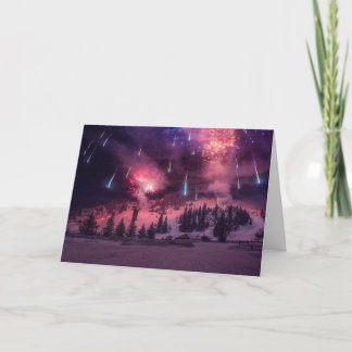 Cartes Pour Fêtes Annuelles Photo hiver Feu de neige Noël