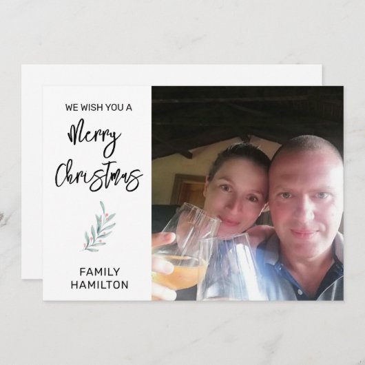 Cartes Pour Fêtes Annuelles Photo Horizontal Christmas Flat (Devant / Derrière)