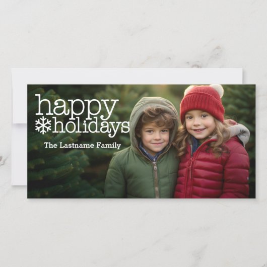 Cartes Pour Fêtes Annuelles Photo horizontale ou panoramique avec Noël (Devant)