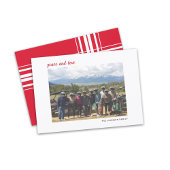 Cartes Pour Fêtes Annuelles Photo horizontale Script de Noël Rouge plaid Paix