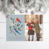 Cartes Pour Fêtes Annuelles Photo illustré d'oiseaux d'hiver