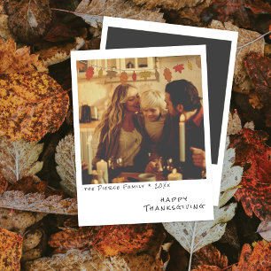 Cartes Pour Fêtes Annuelles Photo Instantanée Vintage - Guirlande de Feuilles