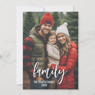 Cartes Pour Fêtes Annuelles Photo intégral - Texte de famille de script person