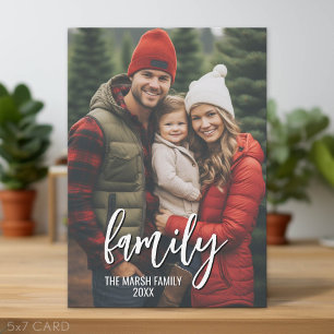 Cartes Pour Fêtes Annuelles Photo intégral - Texte de famille de script person