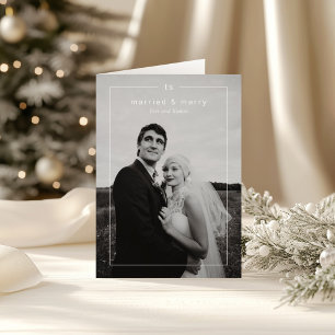 Cartes Pour Fêtes Annuelles Photo intemporelle de nouveaux mariés à Noël
