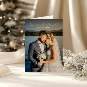 Cartes Pour Fêtes Annuelles Photo intemporelle Élégante Noël de mariée