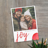 Cartes Pour Fêtes Annuelles Photo Joy Joyeux Noël Minimal Aquarelle Rouge