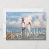 Cartes Pour Fêtes Annuelles Photo Joyeuse du Nouvel An (Devant)