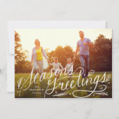 Cartes Pour Fêtes Annuelles Photo Joyeuses Fêtes Lettrée à la main (Devant)