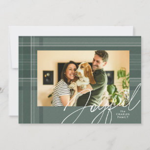 Cartes Pour Fêtes Annuelles Photo joyeux de plaid de Noël vert