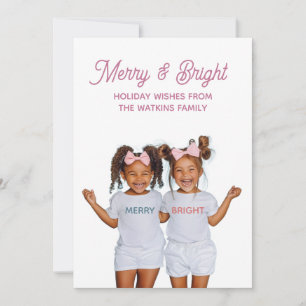 Cartes Pour Fêtes Annuelles Photo Joyeux et Lumineux