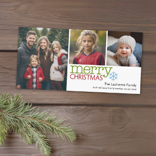 Cartes Pour Fêtes Annuelles Photo - Joyeux Noël 3 photo collage minimal