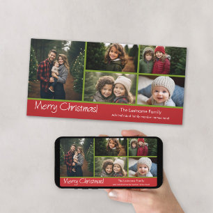 Cartes Pour Fêtes Annuelles Photo - Joyeux Noël avec 5 photo collage