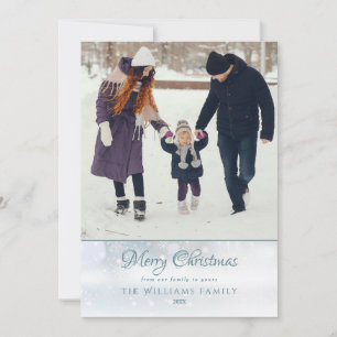 Cartes Pour Fêtes Annuelles Photo Joyeux Noël Elégant Frost d'hiver