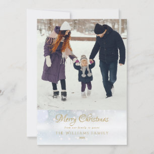 Cartes Pour Fêtes Annuelles Photo Joyeux Noël Elégant Frost d'hiver