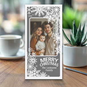 Cartes Pour Fêtes Annuelles Photo - Joyeux Noël - Gray Snowflakes