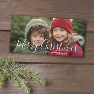 Cartes Pour Fêtes Annuelles Photo - Joyeux Noël manuscrit Script