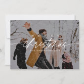 Cartes Pour Fêtes Annuelles Photo Joyeux Noël moderne | Superposition foncée (Devant)