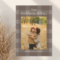 Photo Joyeux Thanksgiving carreau automne Brun fon