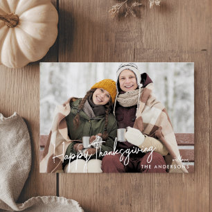 Cartes Pour Fêtes Annuelles Photo Joyeux Thanksgiving écriture manuscrite mode