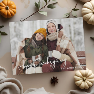 Cartes Pour Fêtes Annuelles Photo Joyeux Thanksgiving écriture manuscrite mode