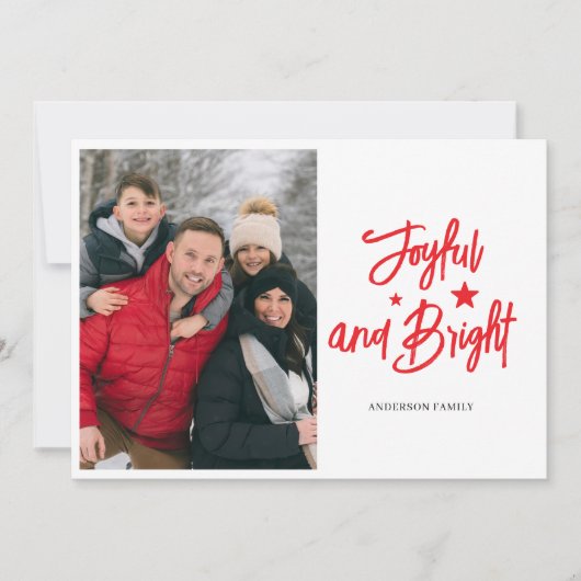 Cartes Pour Fêtes Annuelles Photo Joyful Bright. Noël (Devant)