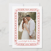 Cartes Pour Fêtes Annuelles Photo Mariage de cadre peint Holly classique (Devant)