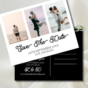 Cartes Pour Fêtes Annuelles Photo mariage noir blanc Enregistrer la date