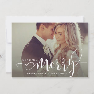 Cartes Pour Fêtes Annuelles Photo Married & Merry Holiday