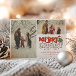 Cartes Pour Fêtes Annuelles Photo Merry & Bright Retro 2<br><div class="desc">Festive Merry & Bright Retro Typographie,  2 carte de vacances photo. Fonctionnalités,  superposition vintage du filtre photo.</div>